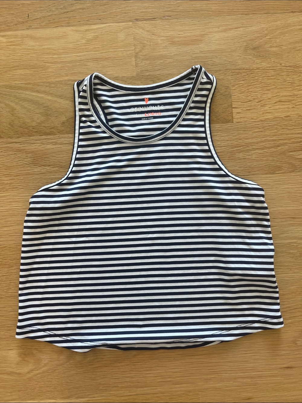 J. Crew Navy & White Striped Racerback Tank